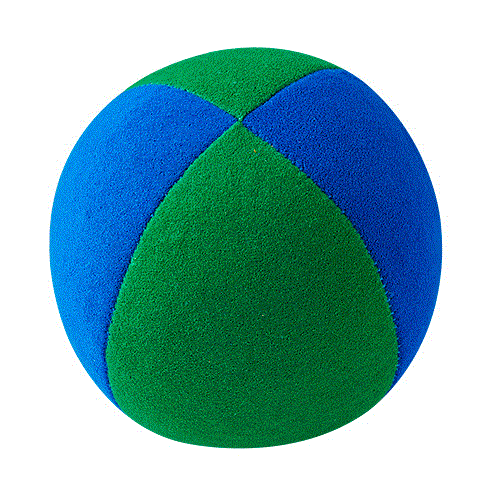Henrys Beanbag Velours 58 blau/grün zweifarbig Superior Jonglierball Made in Germany 