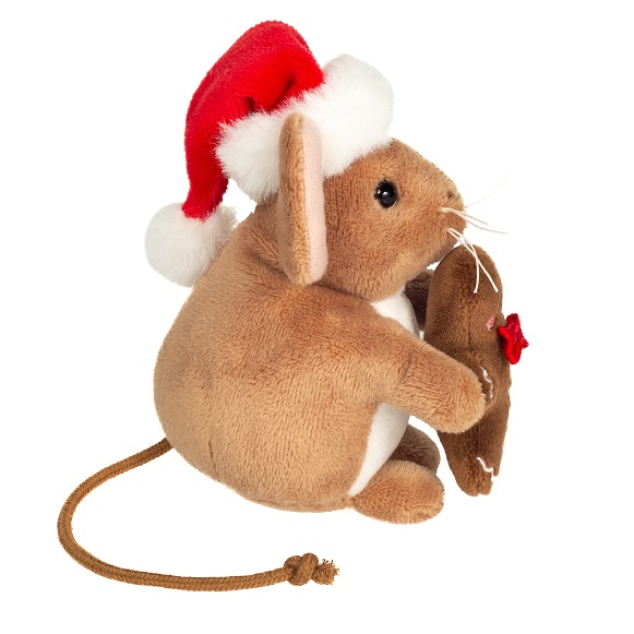 Hermann Teddy Weihnachtsmaus m. Lebkuchennmann 11 cm Stofftier