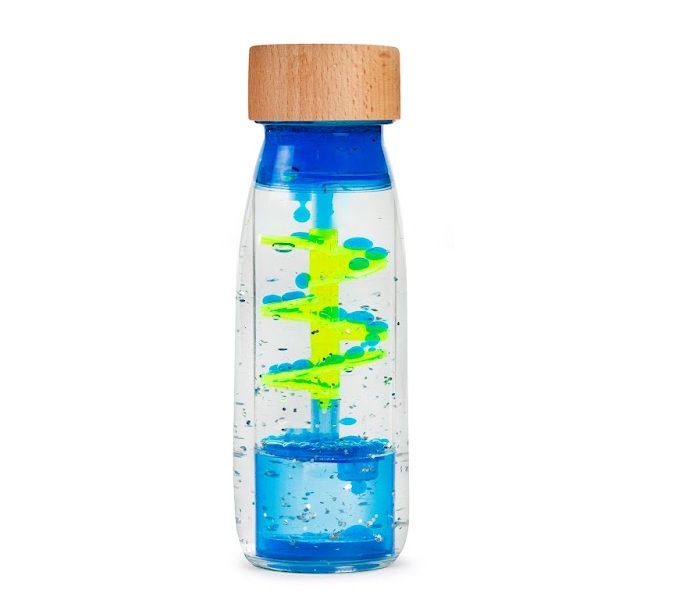Petit Boum Move Bottle Spiral blue Sensorik Spielzeug Sensory Bottle