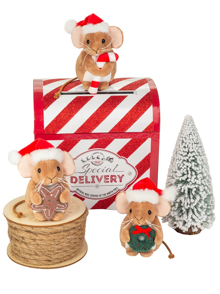 Hermann Teddy Weihnachtsmaus m. Kranz 11 cm Stofftier