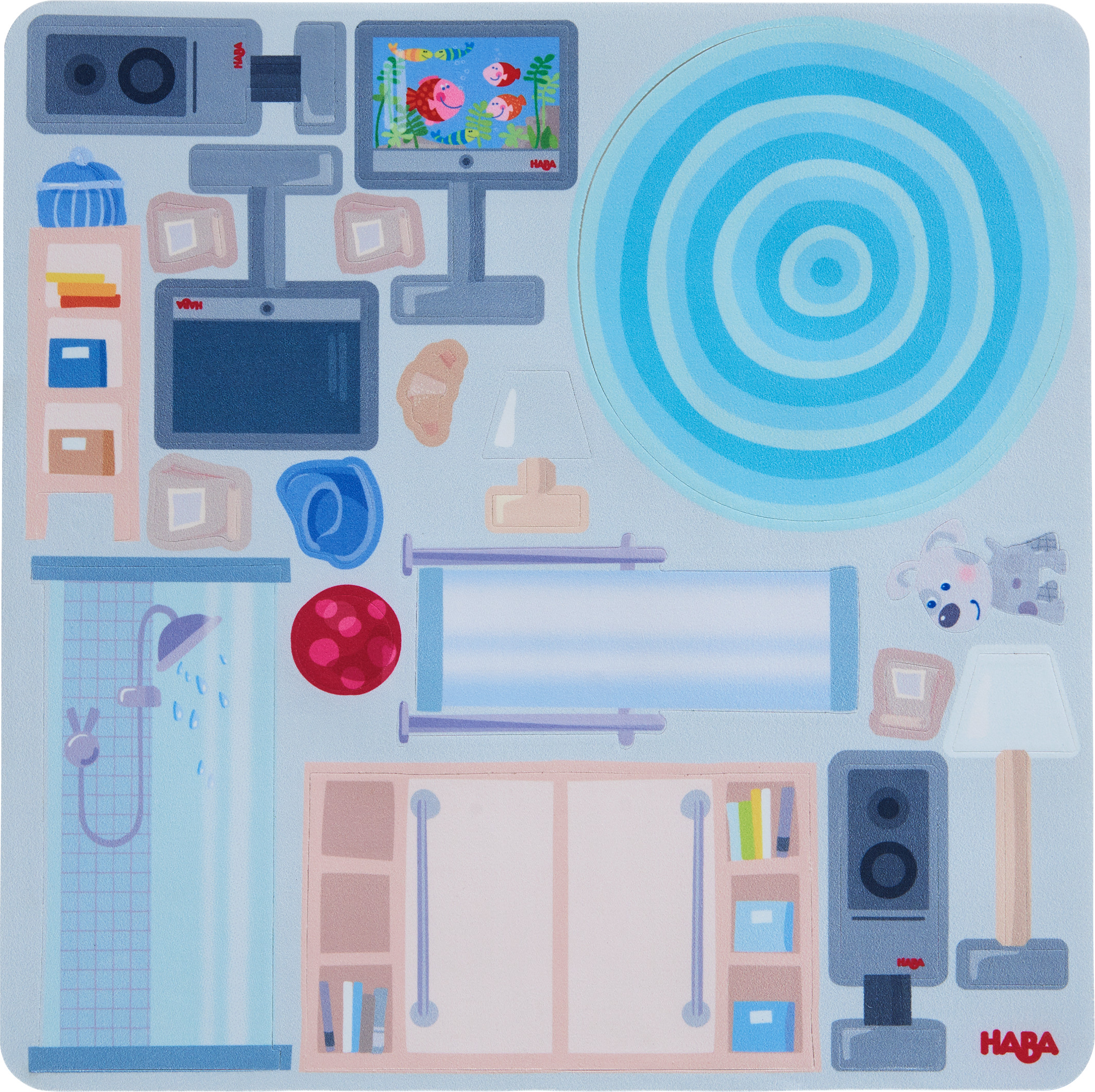 Haba Little Friends Puppenhaus Klebe-Deko-Accessoires Stadtvilla 