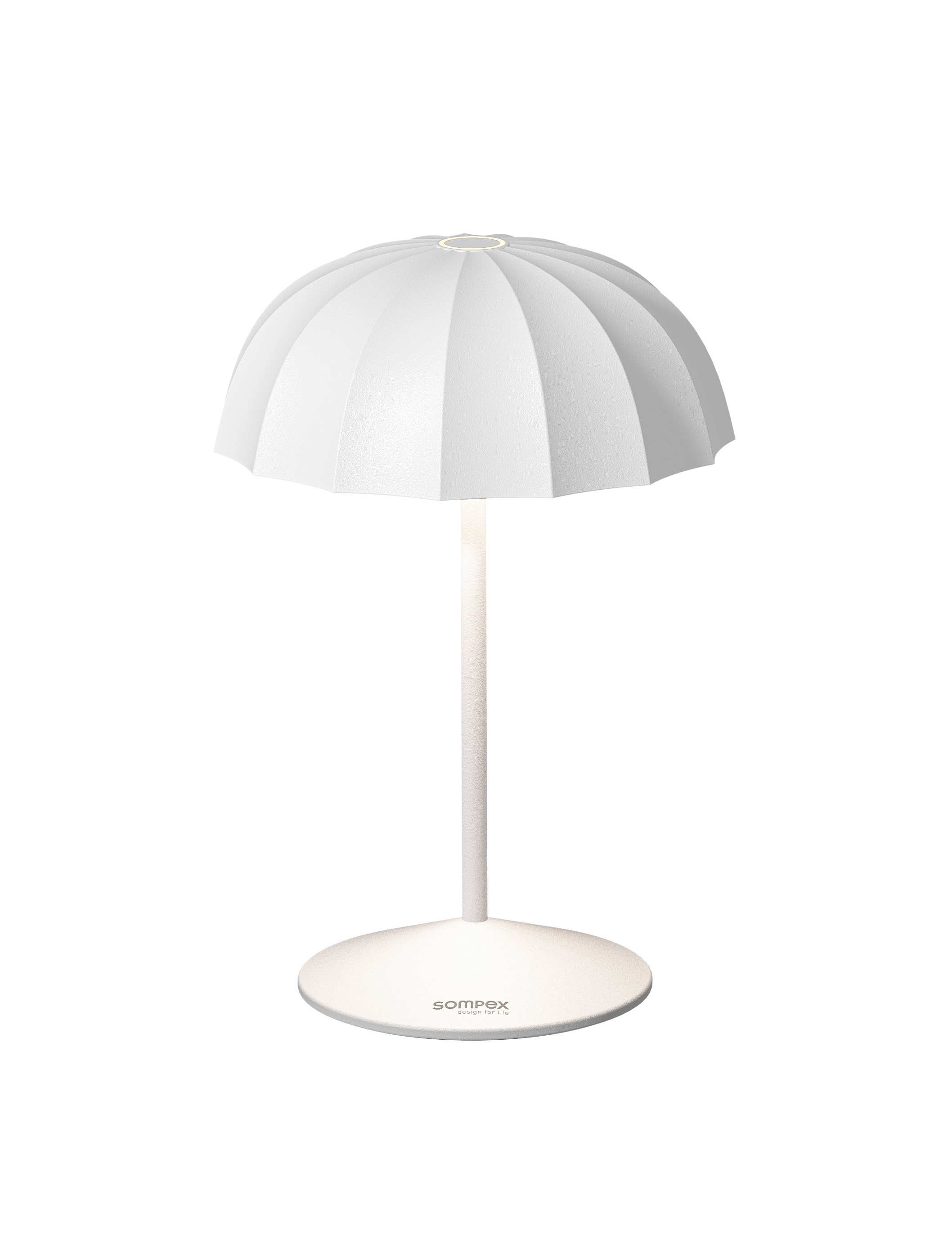 Sompex Tischleuchte Ombrellino weiß LED Akku-Outdoorlampe, stufenlos dimmbar