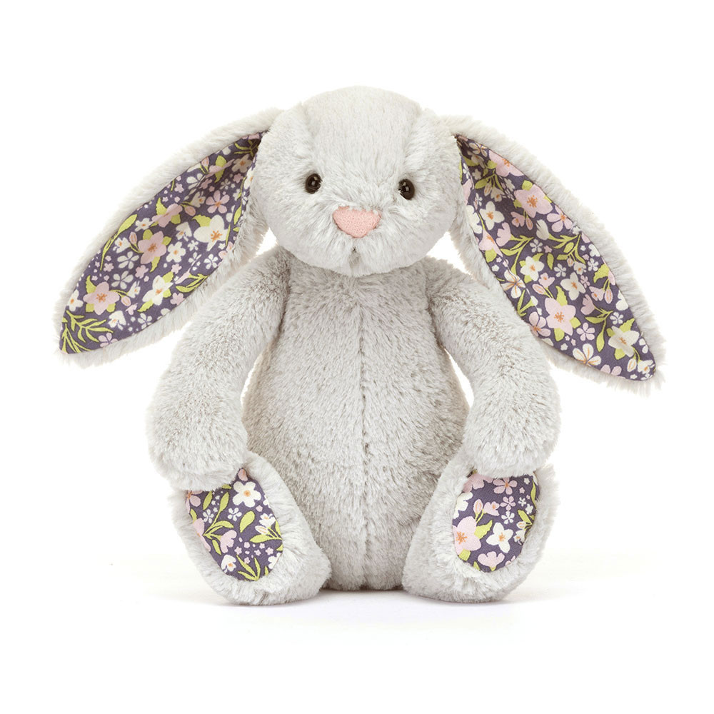 Jellycat Stofftier Blossom Silver Bunny 'Bloom' Little Plüsch Hase silber Blüten klein