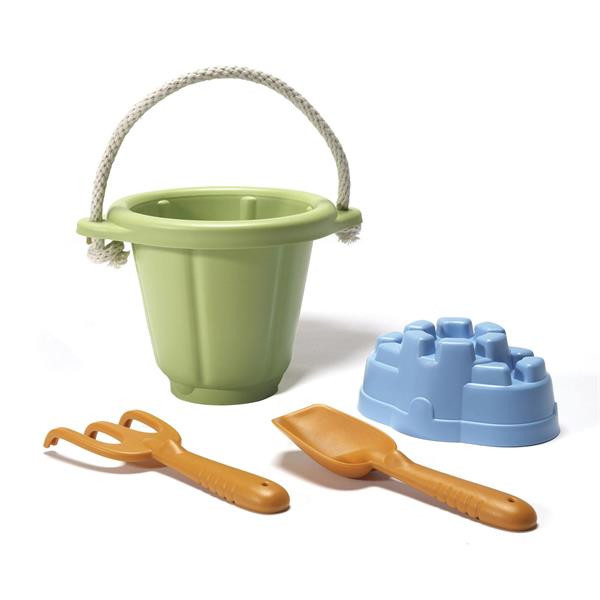 Greentoys Sandspielzeugset 4 Teile mit grünem Eimer 