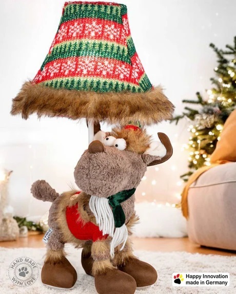 Happy LampsTischleuchte Rudi das Rentier Lustige Tierlampe im Weihnachts-Look