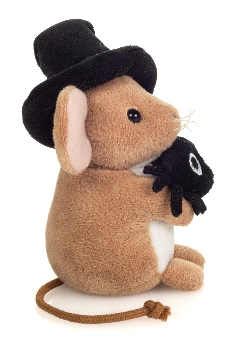 Hermann Teddy Halloweenmaus mit Spinne 11 cm Stofftier