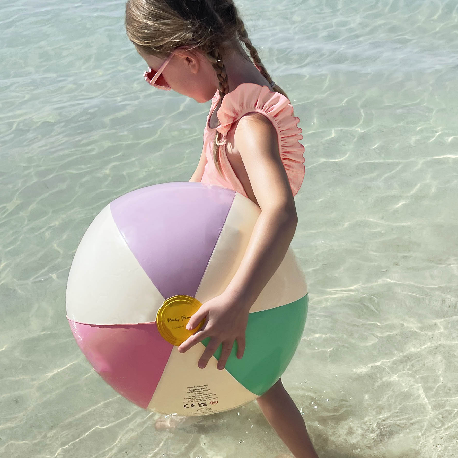 Petites Pommes Beachball Otto Jungle Green/ Signal/ Nordic Blue Strandball, Wasserball Ø 45cm