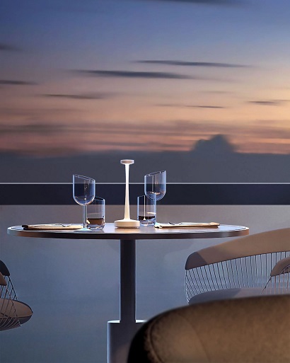 Villeroy & Boch AARHUS Outdoorleuchte schwarz Tischlampe mit Kerzenhalter, akkubetrieben