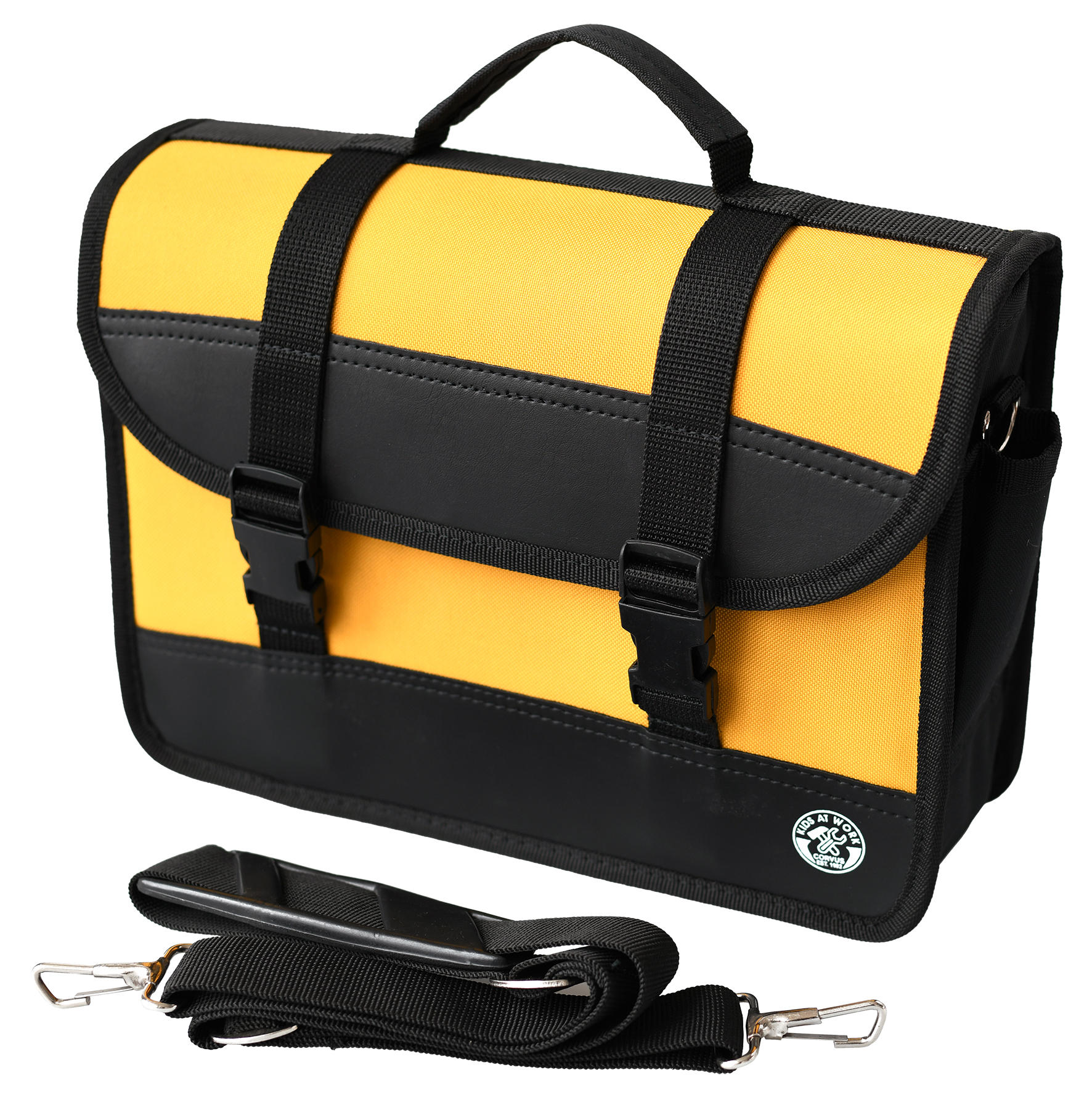 Kids at Work Werkzeugtasche gelb / schwarz mit Schultergurt