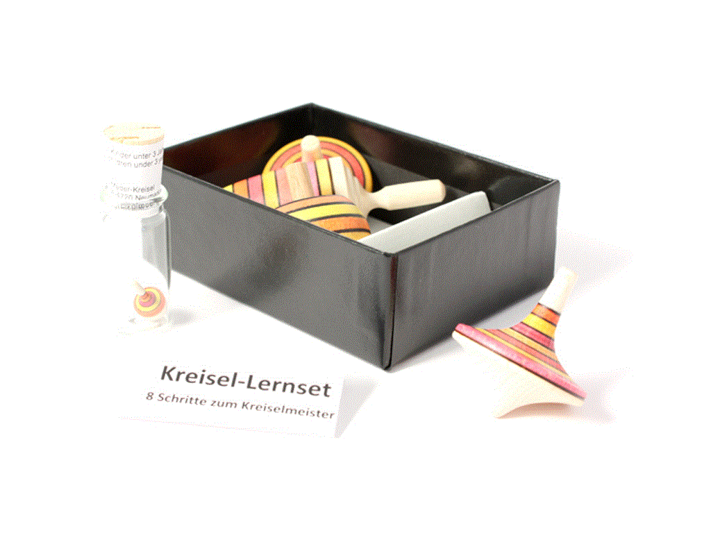 Mader Kreisel-Lernset Feuer Holzkreisel Set aus der Kreiselmanufaktur