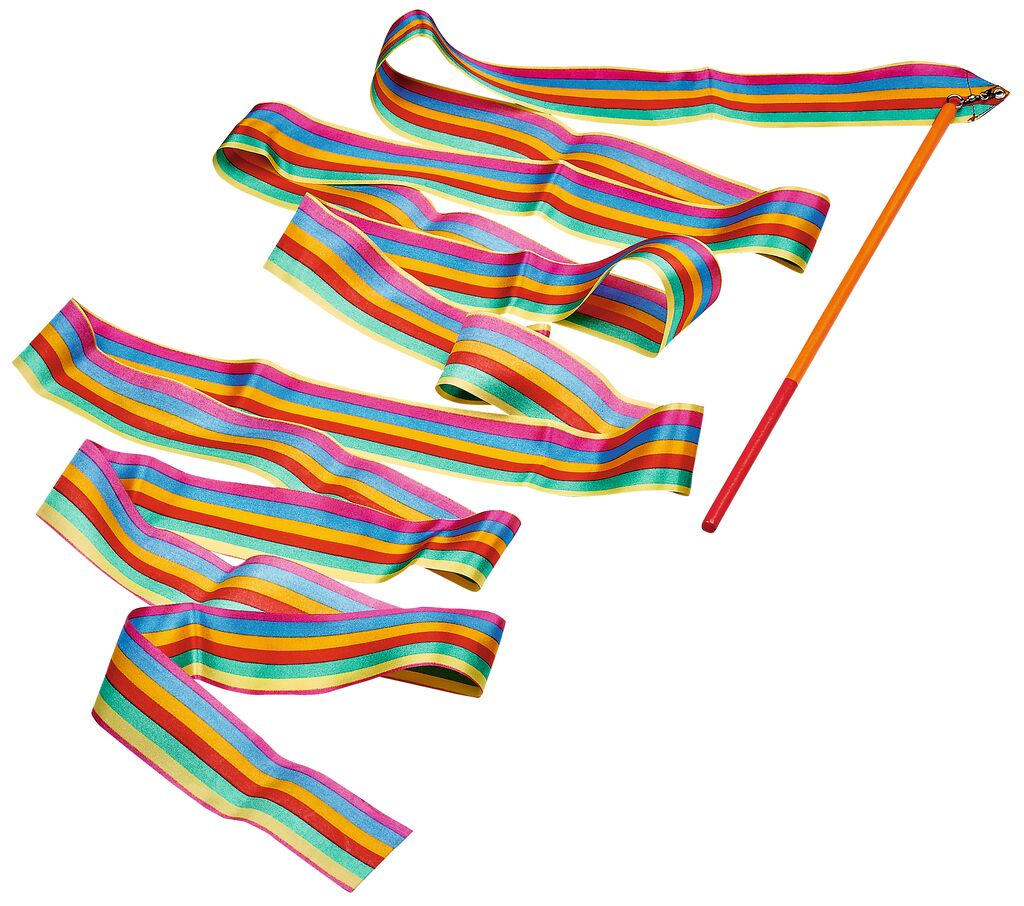 Kunterbuntes Schwungband Gymnastik-Tanzband in Regenbogenfarben