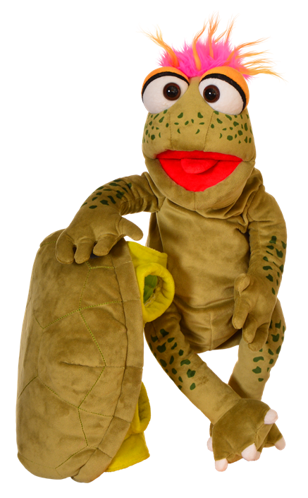 Living Puppets Handpuppe Slow Moe Schildkröte, Panzer ausziehbar - Neuheit, voraussichtlich ab April 2026
