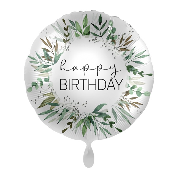 Folienballon Natural Greenery Birthday 18" 