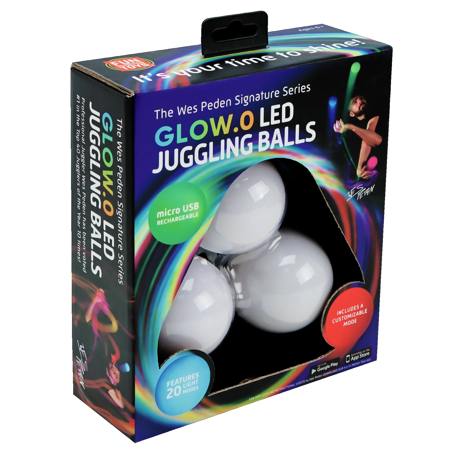 Glow.O Juggling Balls -  3 LED Jonglierbälle mit Ladekabel