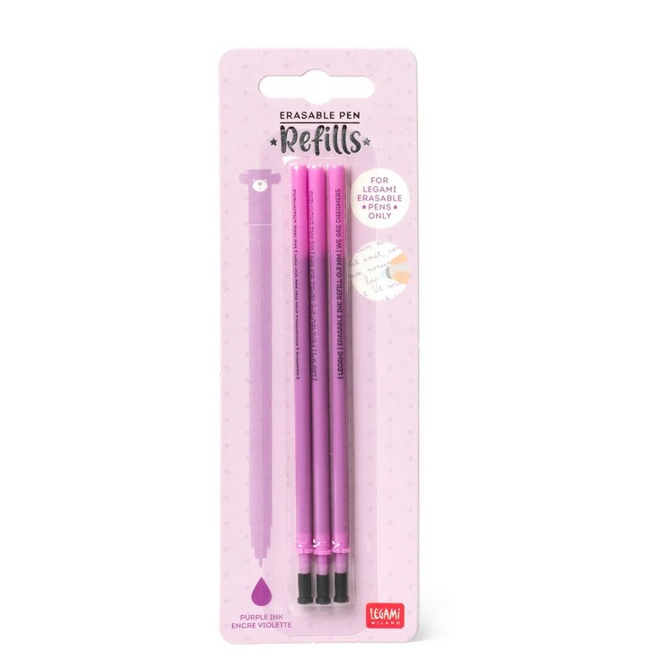 Legami Ersatzminen - 3 Erasable Pen Refills - Purple