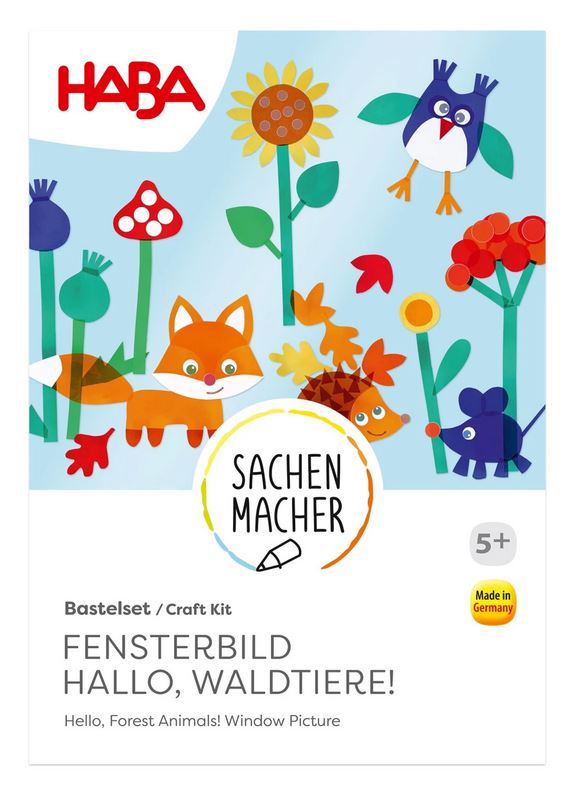 HabaSachenmacher  Bastelset Fensterbild Hallo Waldtiere! 