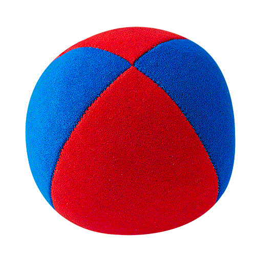 Henrys Beanbag Velours 58 rot/blau zweifarbig Superior Jonglierball Made in Germany 