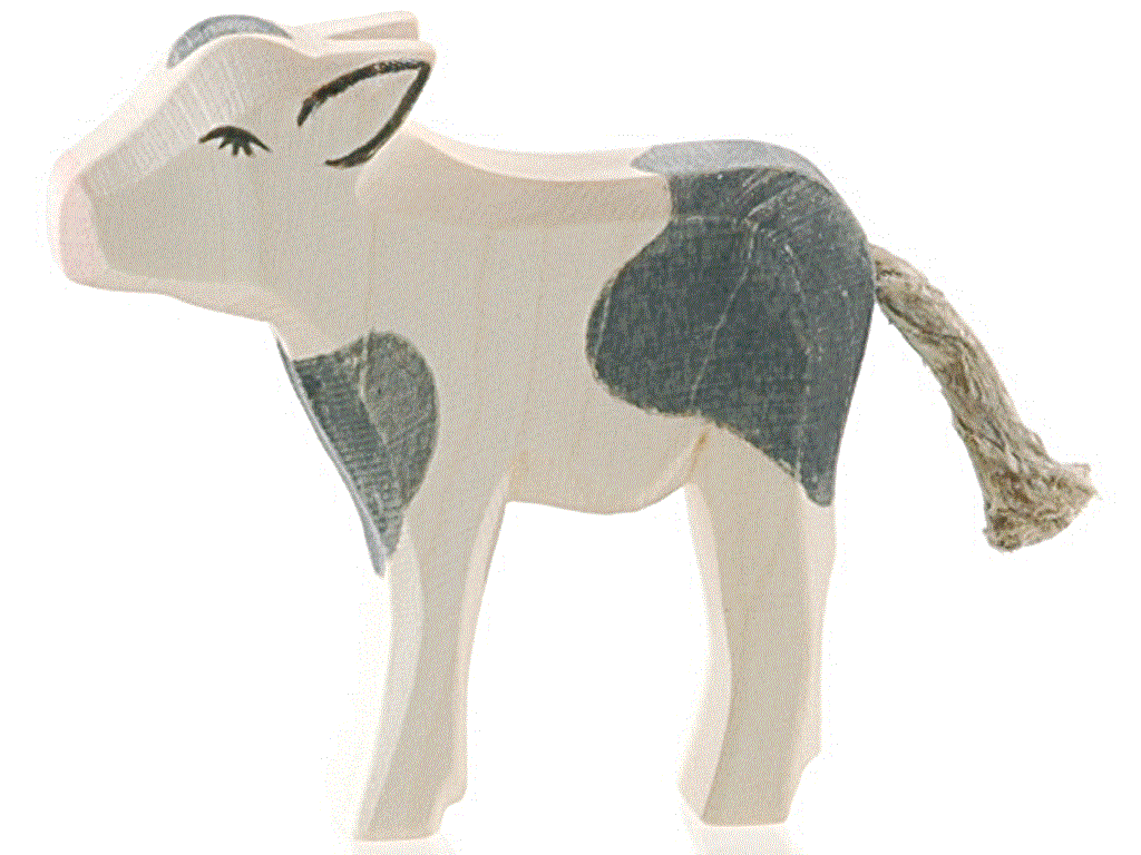 Ostheimer Kalb schwarz stehend Holzfigur