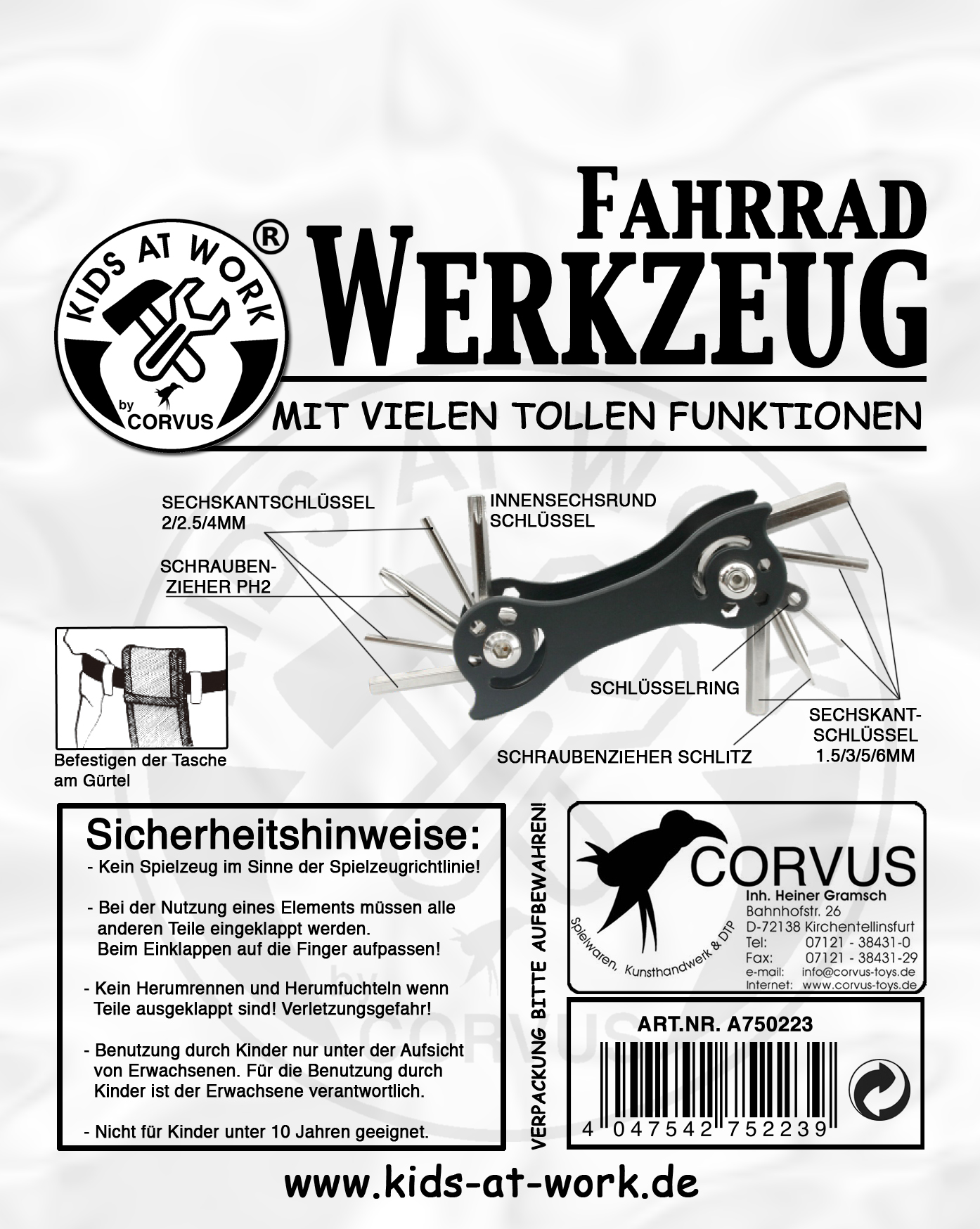 Kids at Work Fahrrad Werkzeug