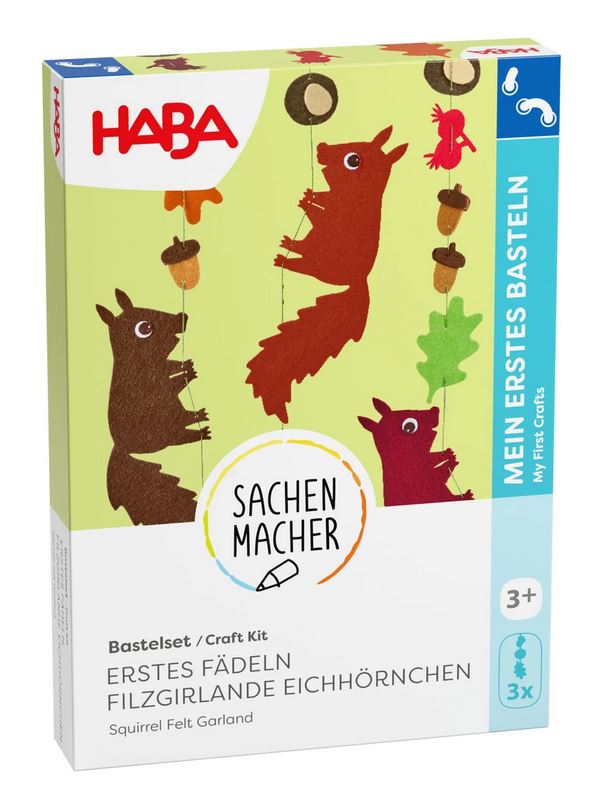 Haba Sachenmacher Bastelset Erstes Fädeln Filzgirlande Eichhörnchen 