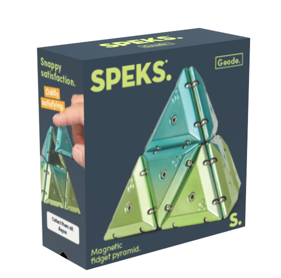 SPEKS Geode Pyramid Chrome Gamma Green Magnet Fidgettoy ab 14 Jahren