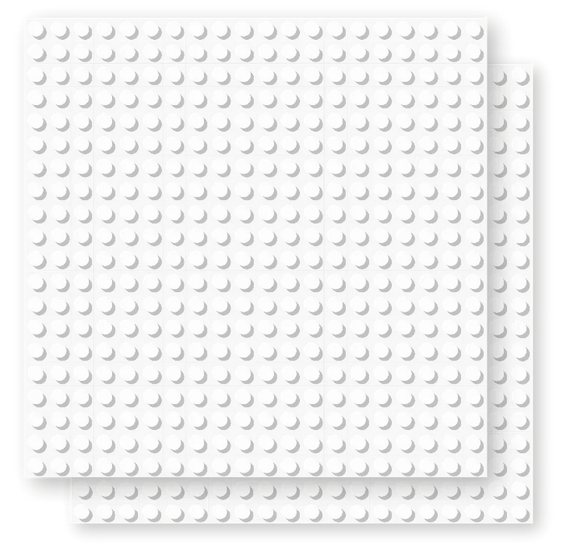 Brixies Plus Basic Bodenplatte Doppelpack weiß 20 x 20 Noppen Klemmbausteine