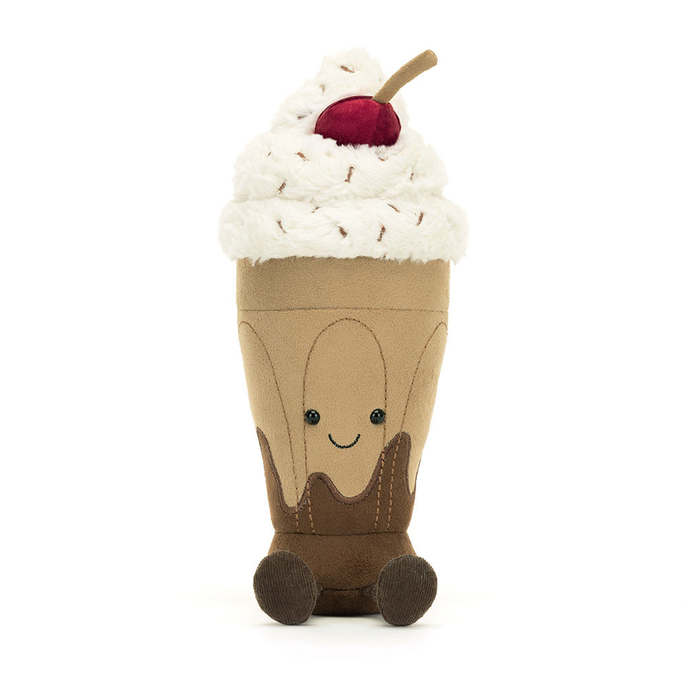 Jellycat Stofftier Amuseables Marin Chocolate Milkshake Plüsch Milchshake mit Kirsche