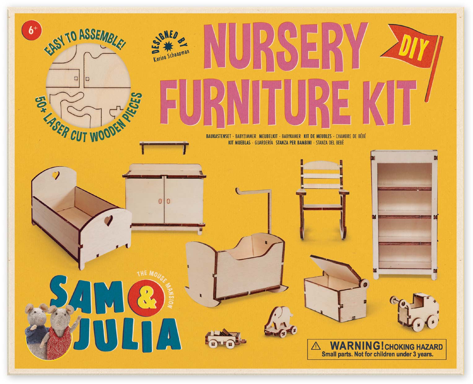 Sam und Julia Mäusehaus Baukastenset Babyzimmer DIY Puppenhaus Möbel