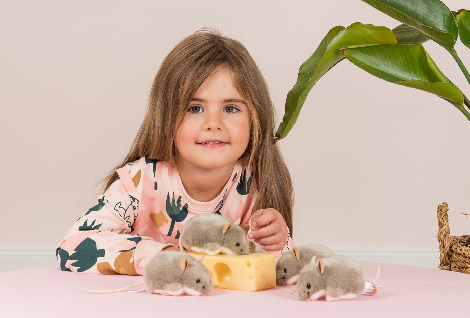 Hermann Teddy Maus grau 9 cm Stofftier Maus