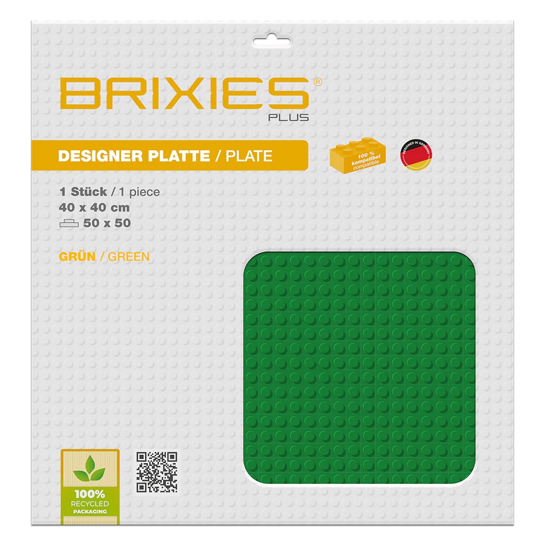 Brixies Plus Bodenplatte 50 x 50 Basic grün Klemmbausteine