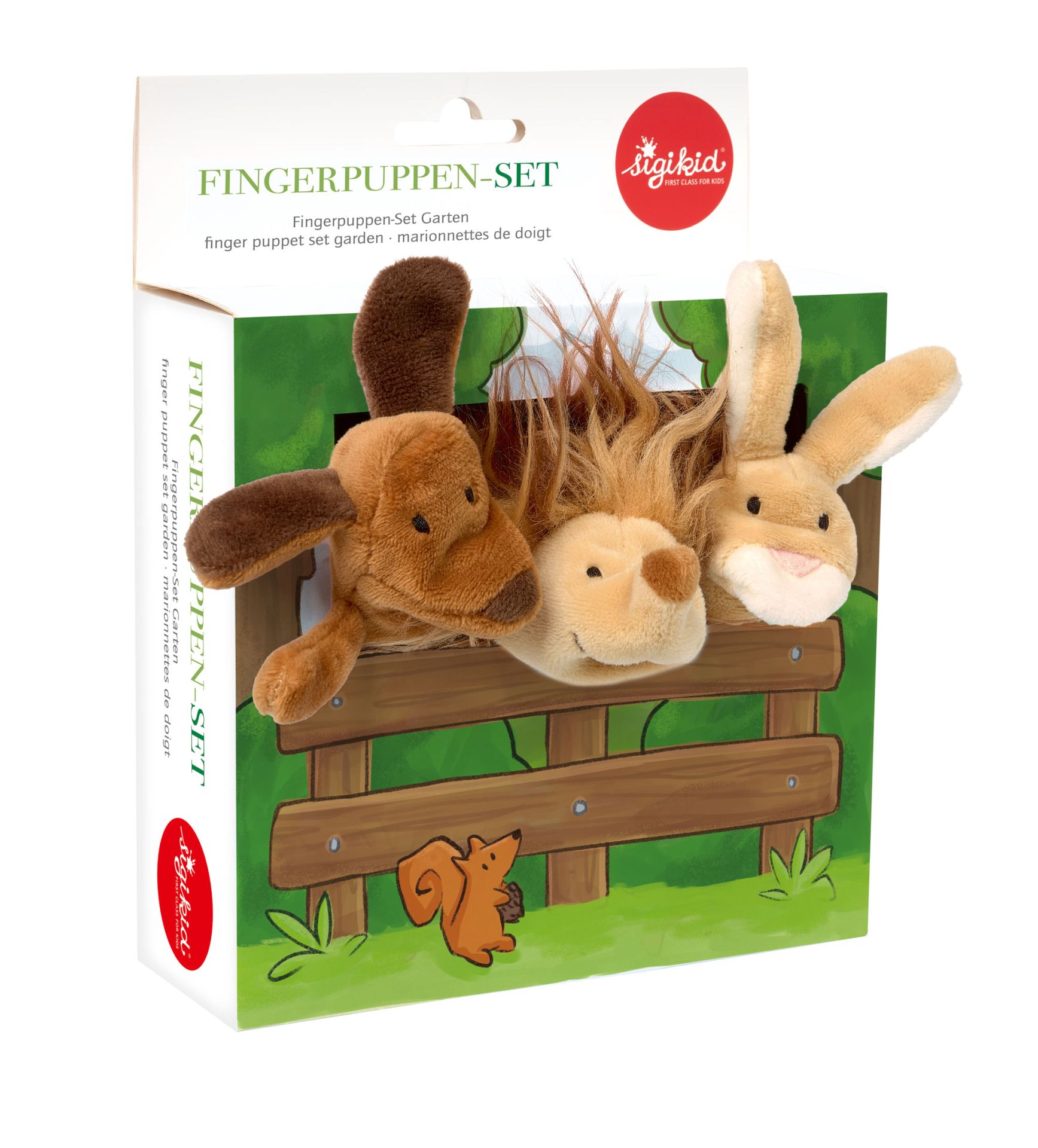 Sigikid Fingerpuppenset Garten Hund, Hase und Igel