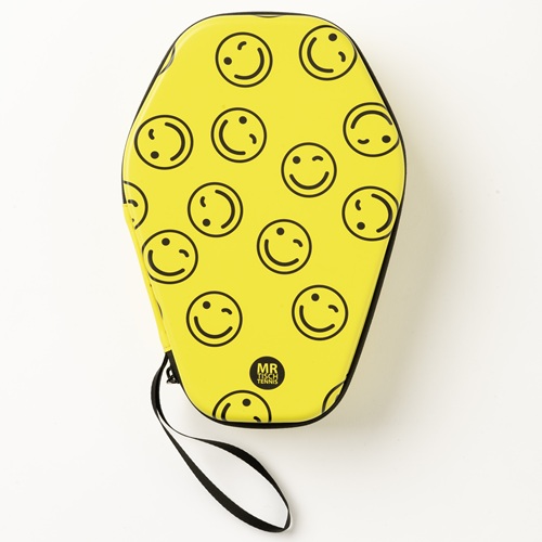 Mr. Tischtennis Designhülle Smiley für bis zu 2 Tischtennisschläger und 3 Bälle