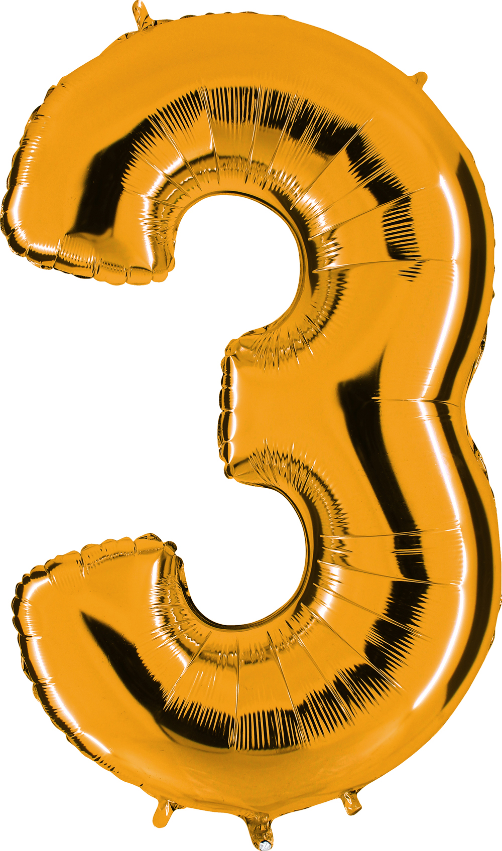 Zahlenballon 40" Folienzahl "3" Gold (Altgold)