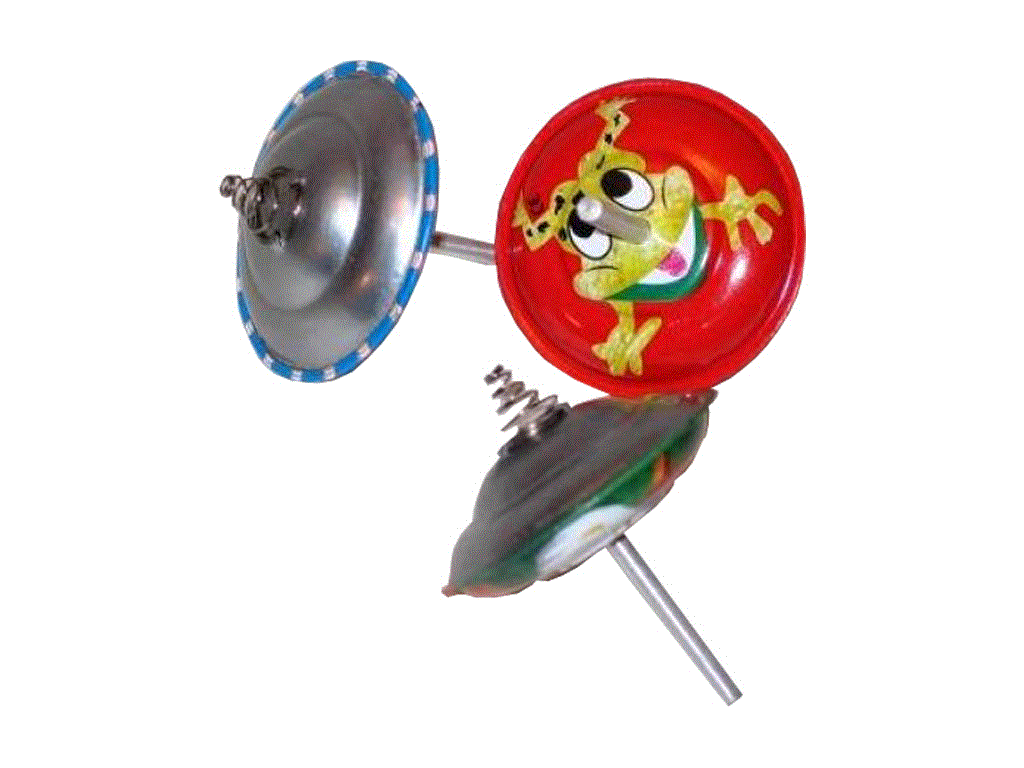 Hüpfkreisel mit Sprungfeder 