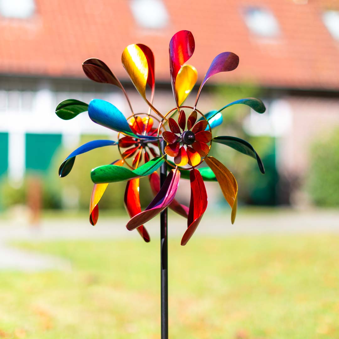 Kinetic Art Metall-Windspiel Flare-Motion Duett Garten-Deko