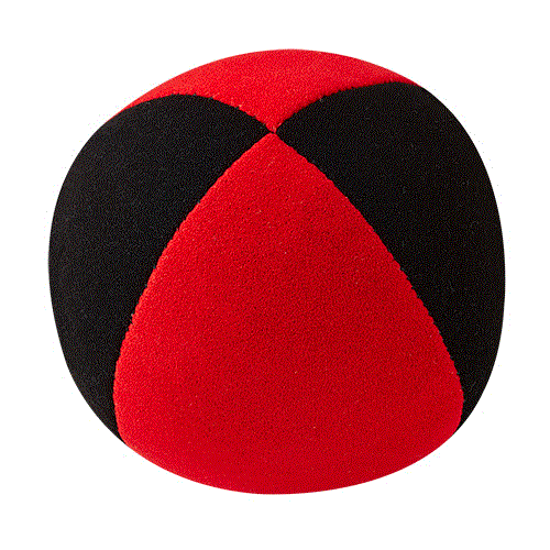 Henrys Beanbag Velours Ø 58mm zweifarbig schwarz/rot Superior Jonglierball Made in Germany 