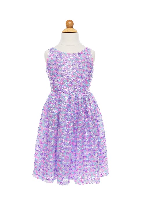 Great Pretenders Lila Partykleid mit Pailletten Purple Party Sequins Dress, Größe 2 - 4 Jahre