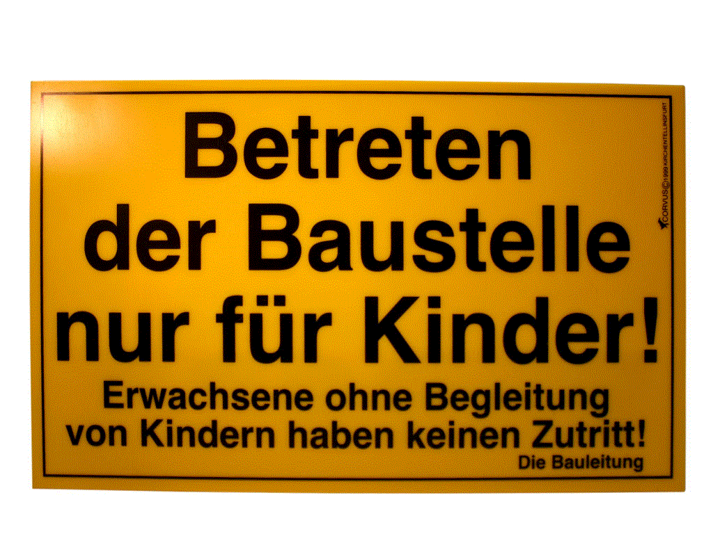 Kids at Work Bauschild 25X15 cm