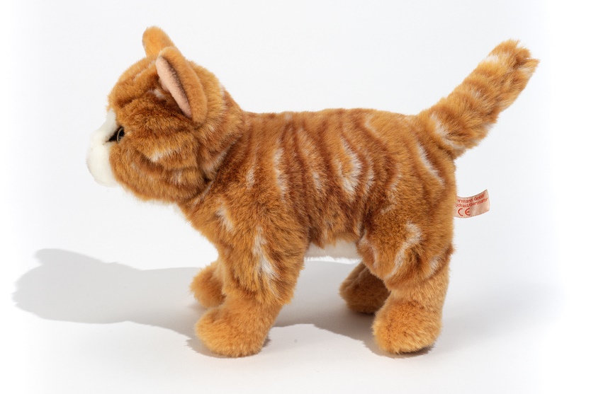 Hermann Teddy Katze stehend rot getigert 20 cm Stofftier