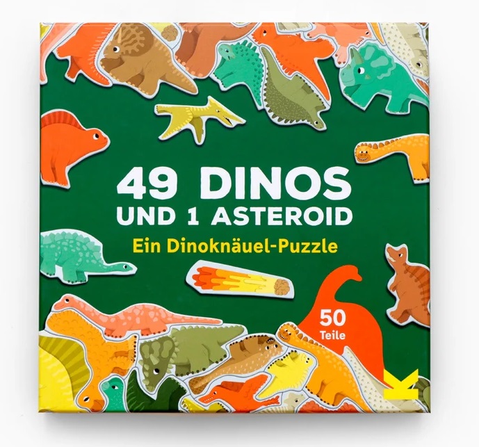 Laurence King Verlag Puzzle 49 Dinosaurier und 1 Asteroid Ein Dinoknäuel-Puzzle