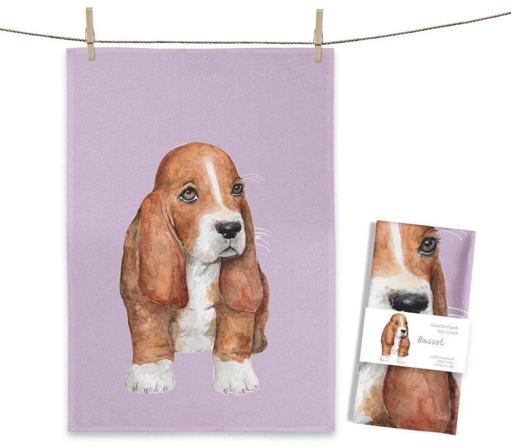 Maluu Geschirrtuch Basset