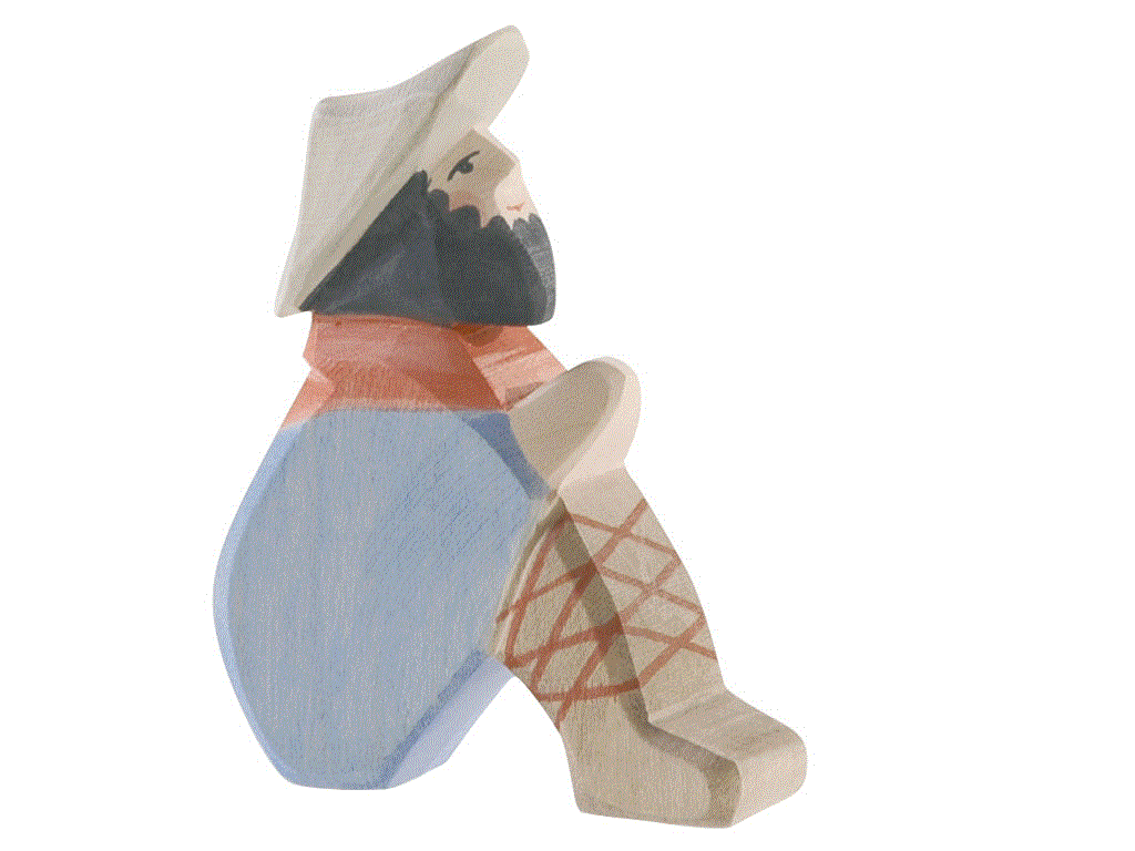 Ostheimer Hirte sitzend Holzfigur