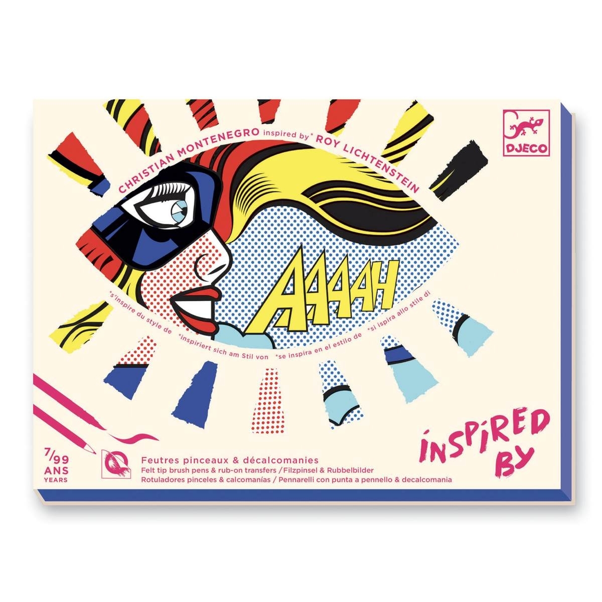 Djeco Inspired by: Superheroes Roy Liechtenstein Pop Art Filzpinselset