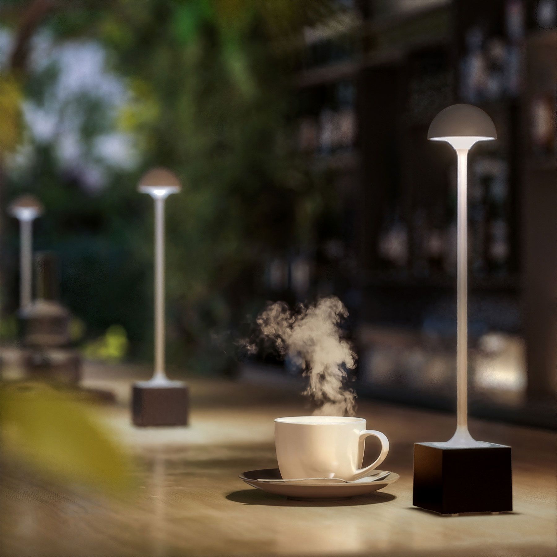 Sompex In- & Outdoorleuchte Flora weiss akkubetriebene und dimmbare Tischlampe kabellos