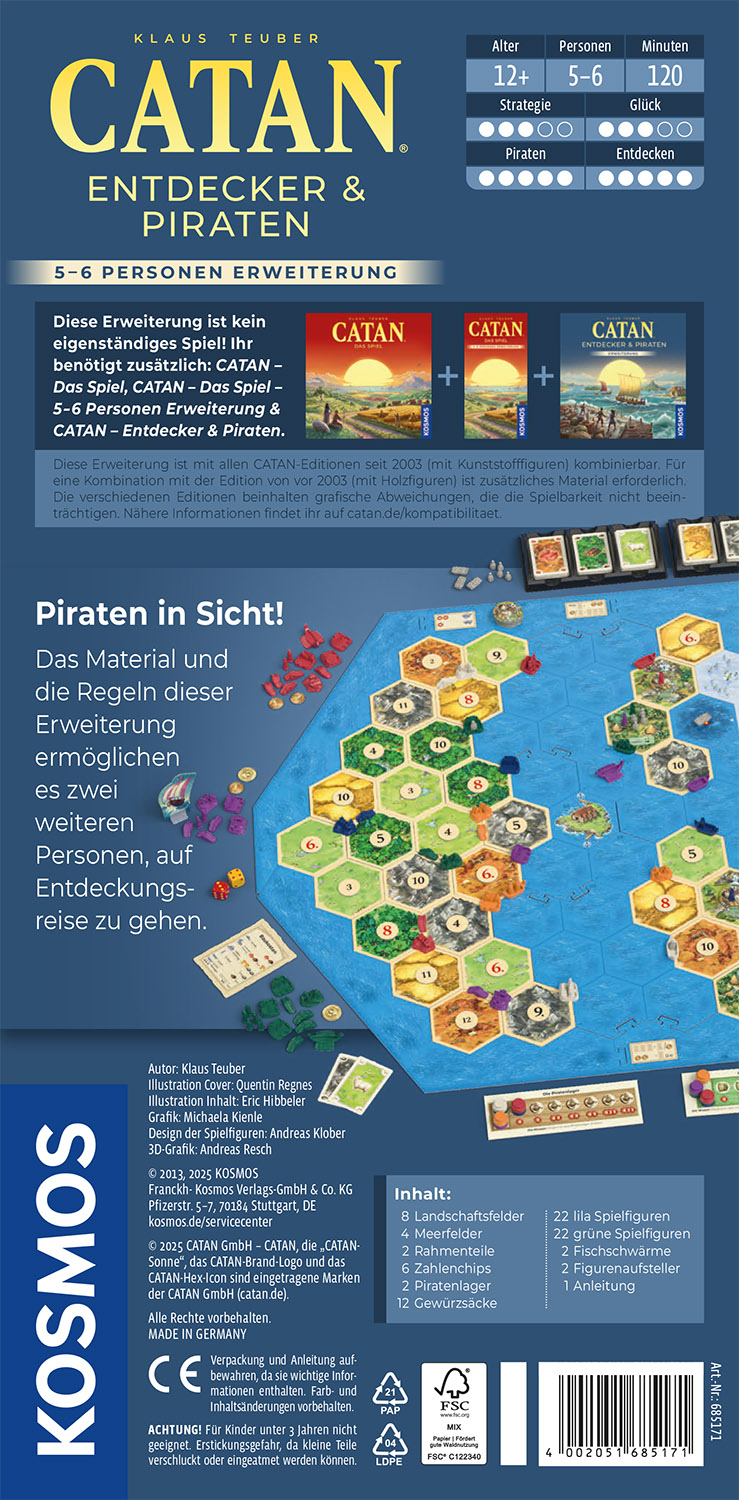 Kosmos Gesellschaftsspiel Catan - Entdecker & Piraten Erweiterung  5-6 Personen
