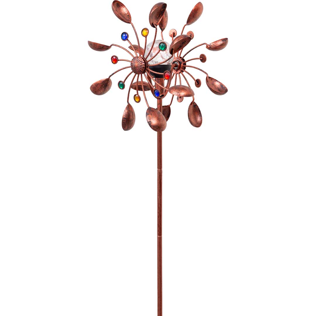 Kinetic Art Metall-Windspiel Copper bucket Duett Solar LED 