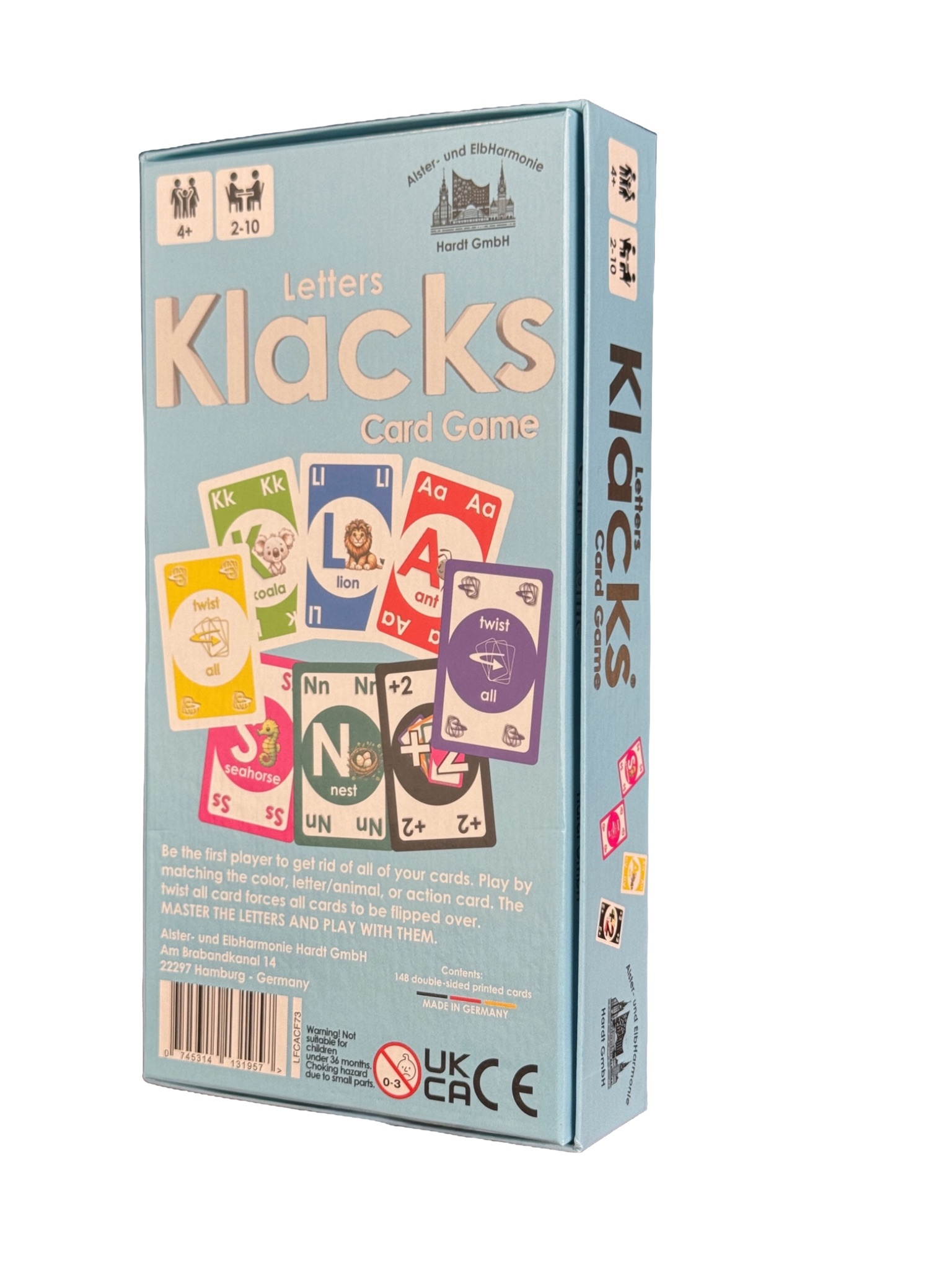 Kartenspiel Letters Klacks Buchstabenspiel englisch