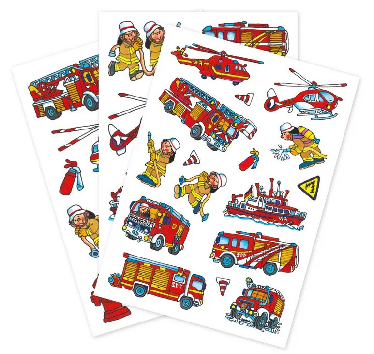 Lutz Mauder Tattoo-Set A6, Feuerwehr 3 Bögen, plastikfrei verpackt