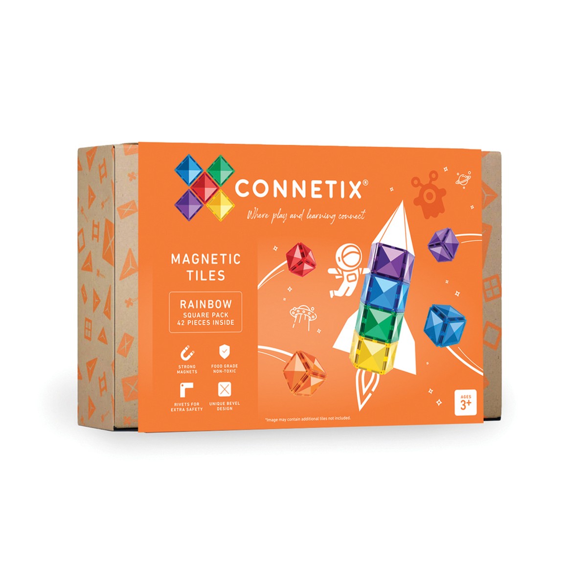 Connetix Magnetbausteine Rainbow Square Pack  42 Teile