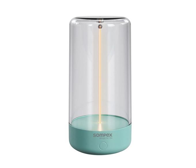 Sompex PULSE Akku-Tischleuchte türkis wetterfeste Dekolampe mit beweglichen Filament